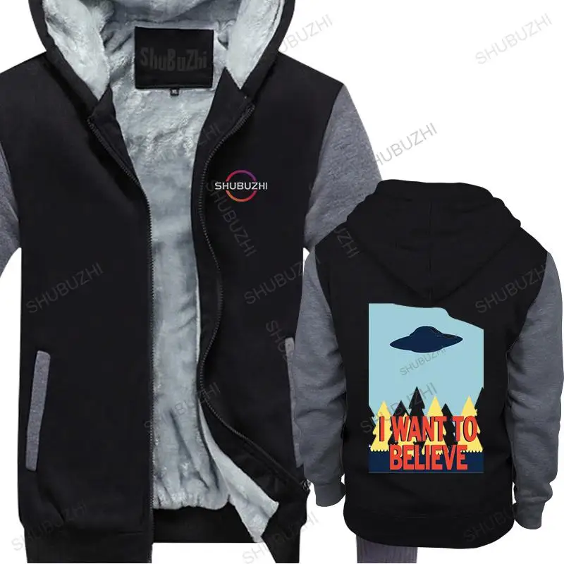 

Jenni's Prints X-Files hoodies Men I Want To Believe thick hoodies winter fall Cotton X Files Clothing brand men thick hoodie