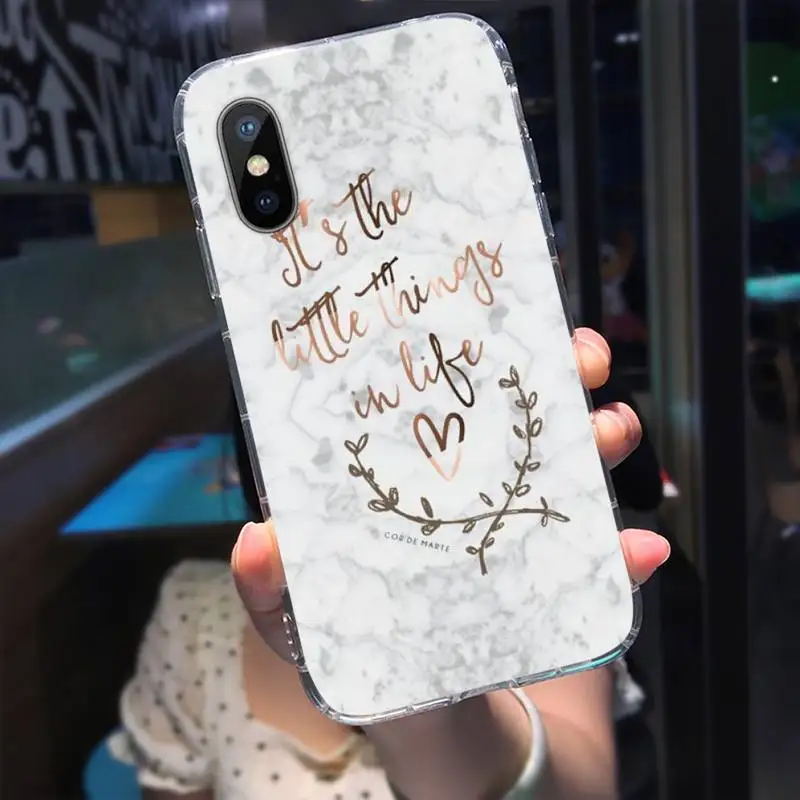 

Marble Rose flower Phone Case Transparent for iPhone 11 12 mini pro XS MAX 8 7 6 6S Plus X 5S SE 2020 XR