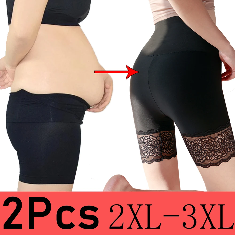 

SURE YOU LIKE New 2Pcs Women High Waist Trainer Shapewear Seamless Lace Sexy Butt Lifter Slimming Fat Burning Body Shaper Pants