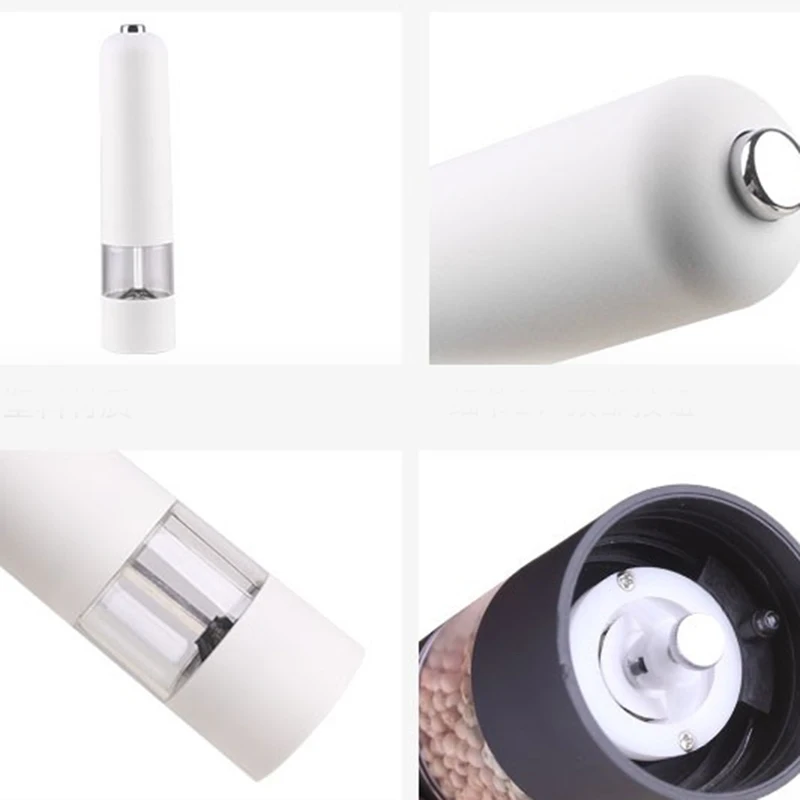 Automatic Electric Mill Pepper And Salt Grinder Led Light Peper Spice Grain Mills Porcelain Grinding Core Kitchen Tools | Дом и сад