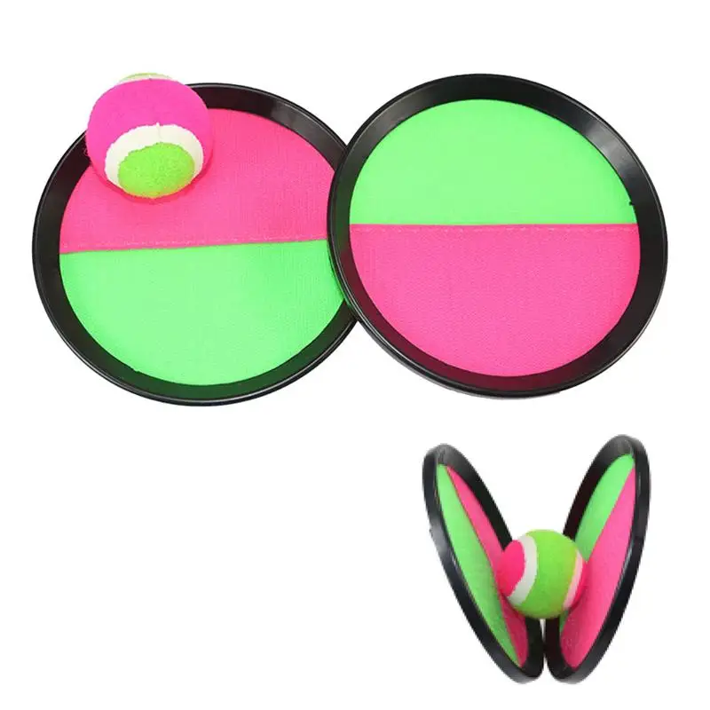 

2 Set Paddle Tennis Toy Ball Toss And Catch Sports Ball Throw Catch Bat Ball Game Set (4 Paddle And 2 Ball, 20.5cm)