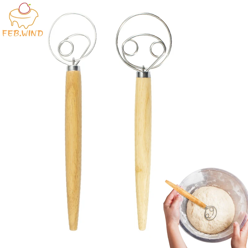Кондитерские инструменты деревянная ручная датский венчик для теста Пособия по