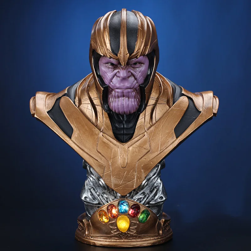 Avengers End Game Iron Man Action Figure Thanos Bust Head Statue Figurine Doll Toy Collection Model Handmade Christmas Gift