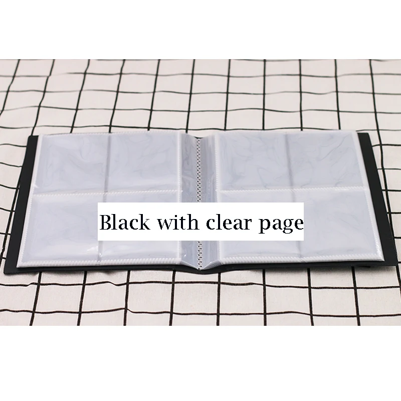

20pages 4 pockets 68*95mm 160 Capacity Cards Black Albums For Board Games Card book Sleeve Holder