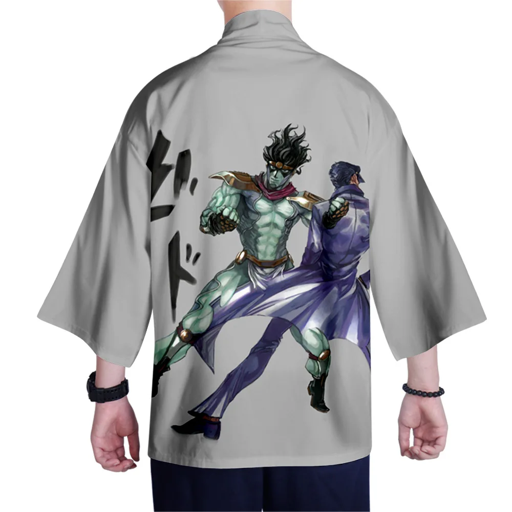 Кимоно мужское с 3D принтом кардиган невероятными приключениями Джоджо рубашка