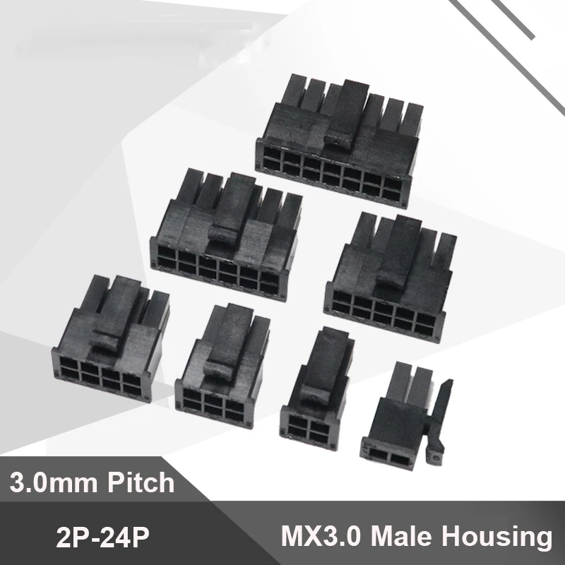 10 шт. Micro Fit 3 0 разъем мм Шаг Штекерный корпус 2P 4P 6P 8P 10P 12 16P 18P 20P 24Pin Mini 5557