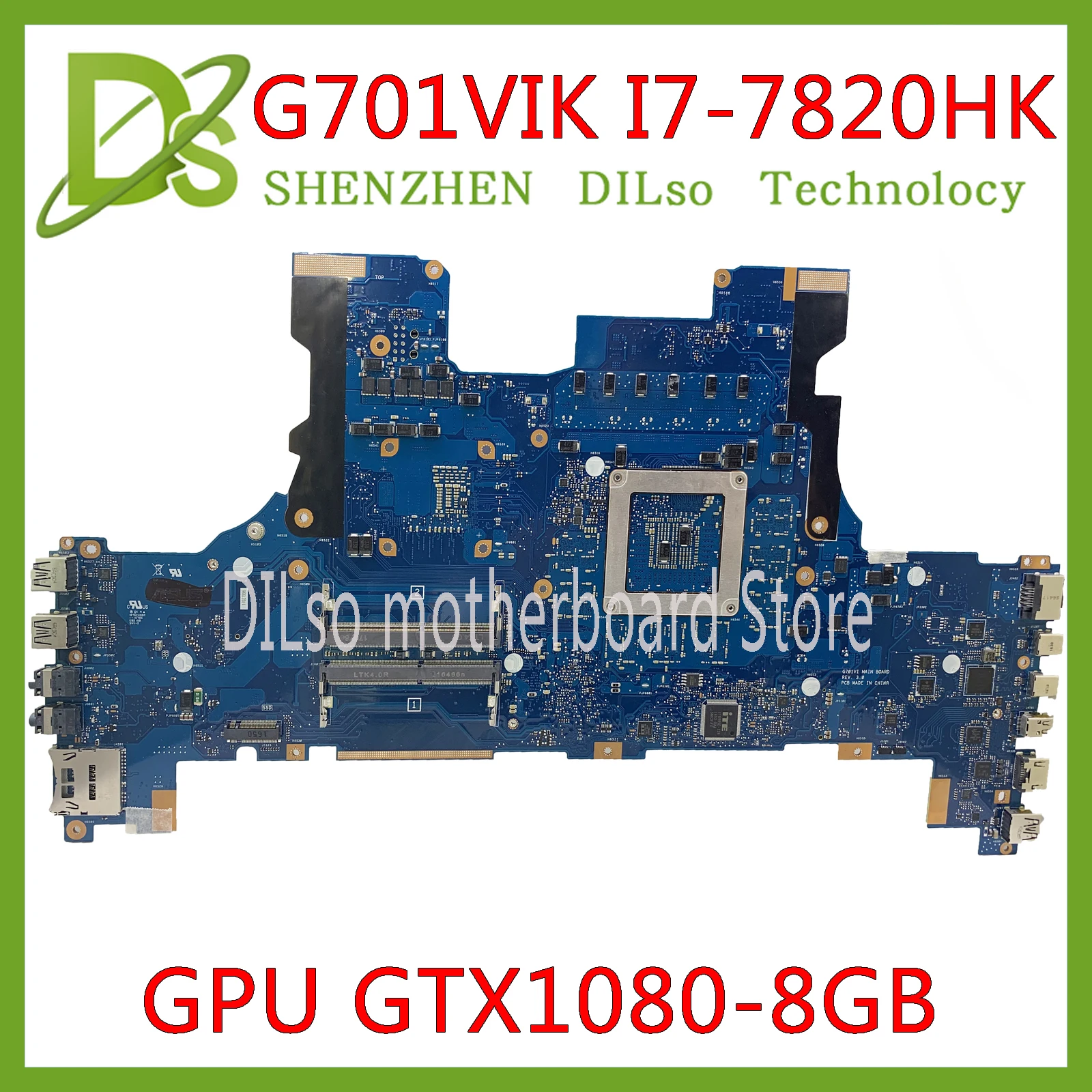 Bestellen KEFU G701VIK Motherboard Für Asus ROG G701 G701V G701VI Laptop Motherboard Test OK I7-7820HK CPU GTX1080/8GB Motherboard Test