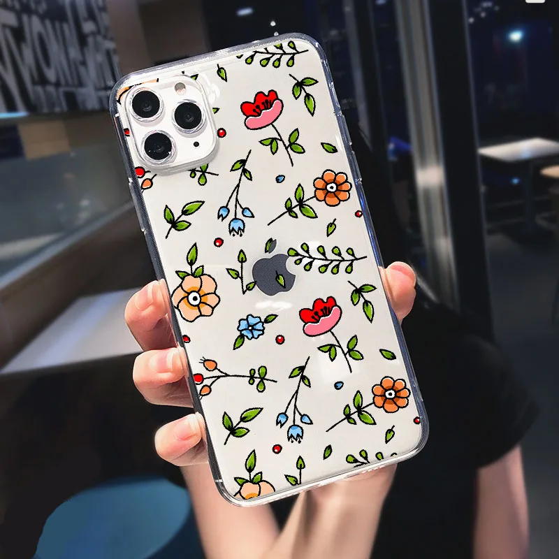 

Luxury Relief Flower Case For iPhone 12 Mini 11 Pro Max 12 Pro Max X XR XS Max SE 7 8 6s Plus Daisy Soft Transparent Back Cover
