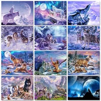 photocustom oil paint by numbers kits wolf diy painting by numbers on canvas animals frame 60x75cm draw painting home decor