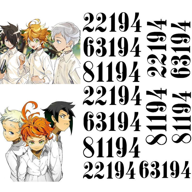 The Promised Neverland Cosplay Prop Anime Accessories Emma Norman Ray Tattoo Stickers | Costumes DIY