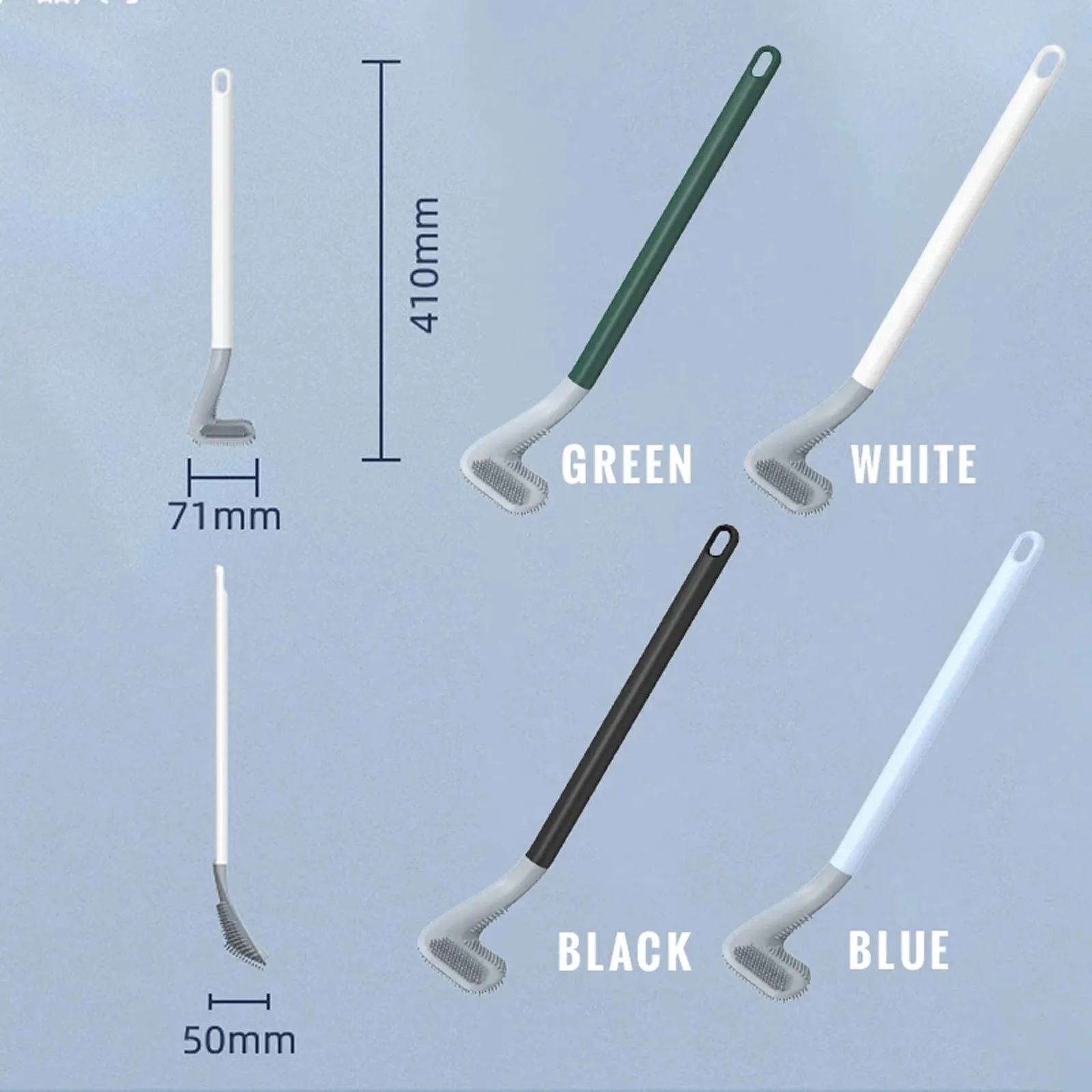 

1PC Silicone Toilet Brush No Dead Corners Wall-Mounted Soft Glue Toilet Brush Creative Handle Cleaning Tool Bathroom Accessories