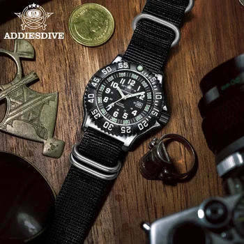 Addies Men's Quartz Watch Fashion Casual 50m Waterproof Stainless Steel Strap Tube Luminous Watch Military Outdoor sports Watch Other Image