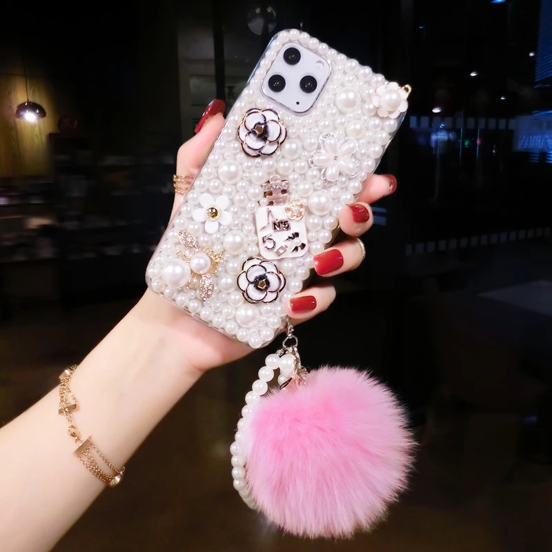 

Pearl Case For Huawei P40pro Mate 20 30 P20 P30 P40 Pro Lite P Smart Plus 2019 Honor10lite Diamond 3D Flowers Cover Girls Style