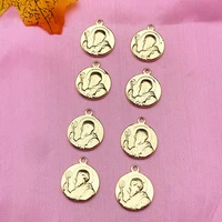 10pcs 17x17mm alloy coin high quality charms pendants carved figure religious pendant for jewelry making diy necklace bracelet
