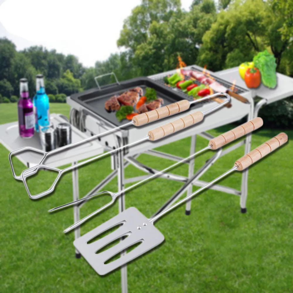 2018 3 шт вилка для барбекю из нержавеющей стали щипцы наборы шампуров жарки и