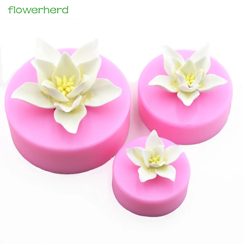 Большой магнолии силиконовый 3D мыло формы цветок завод ручной работы