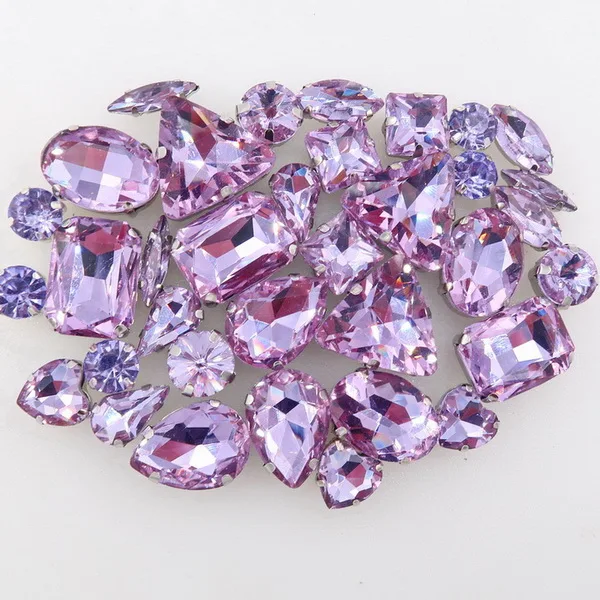 A18 Violet 50 шт./пакет формы микс серебро коготь Установка ясный и желейные конфеты стеклянные стразы цвета Кристалл пришить стразы торжественное платье туфель и сумки diy кружевной отделкой - Цвет: A18 Violet