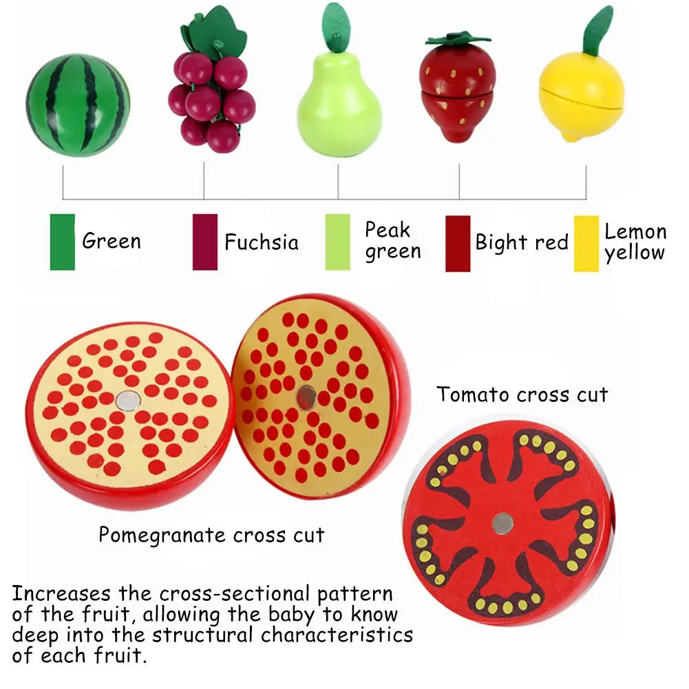 Набор из 14 предметов детский набор для резки фруктов деревянный Игровой