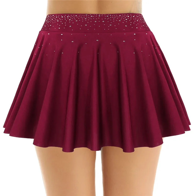 Женские теннисные юбки для девочек с высокой талией а-силуэт блестящие стразы