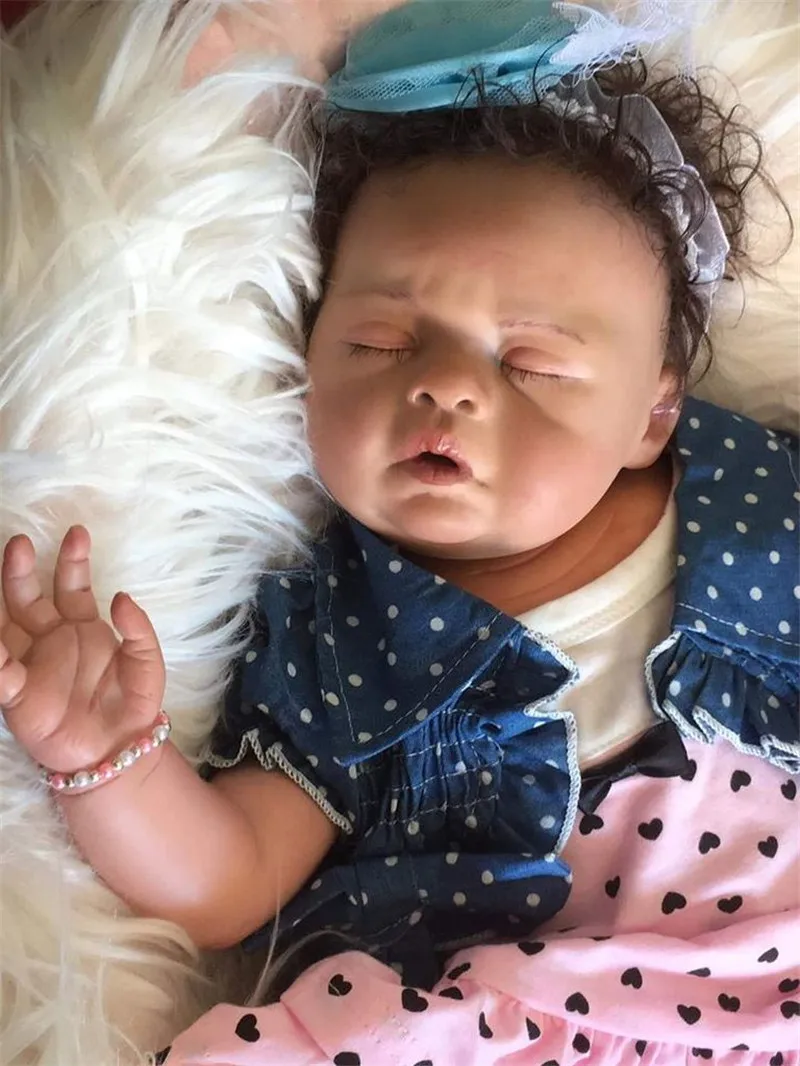 

Комплект reborndoll, 19 дюймов, реалистичный спящий Lovelyn, необработанная кукла, детали «сделай сам», свежий цвет, рождественские подарки