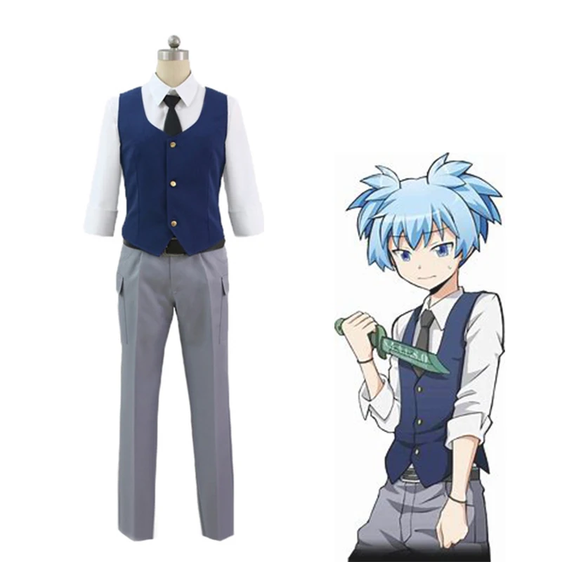 Костюмы для косплея в классе убийц шиота Нагиса синий парик костюм на Хэллоуин