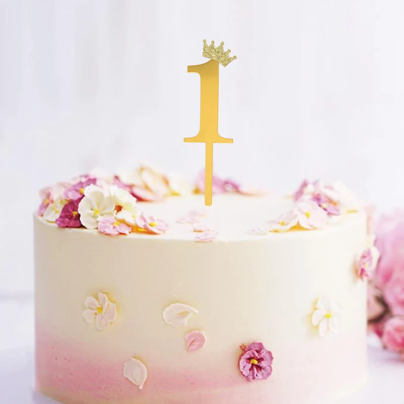 5 шт. Детские вечерние Золотые/Серебряные украшения для торта с цифровой короной