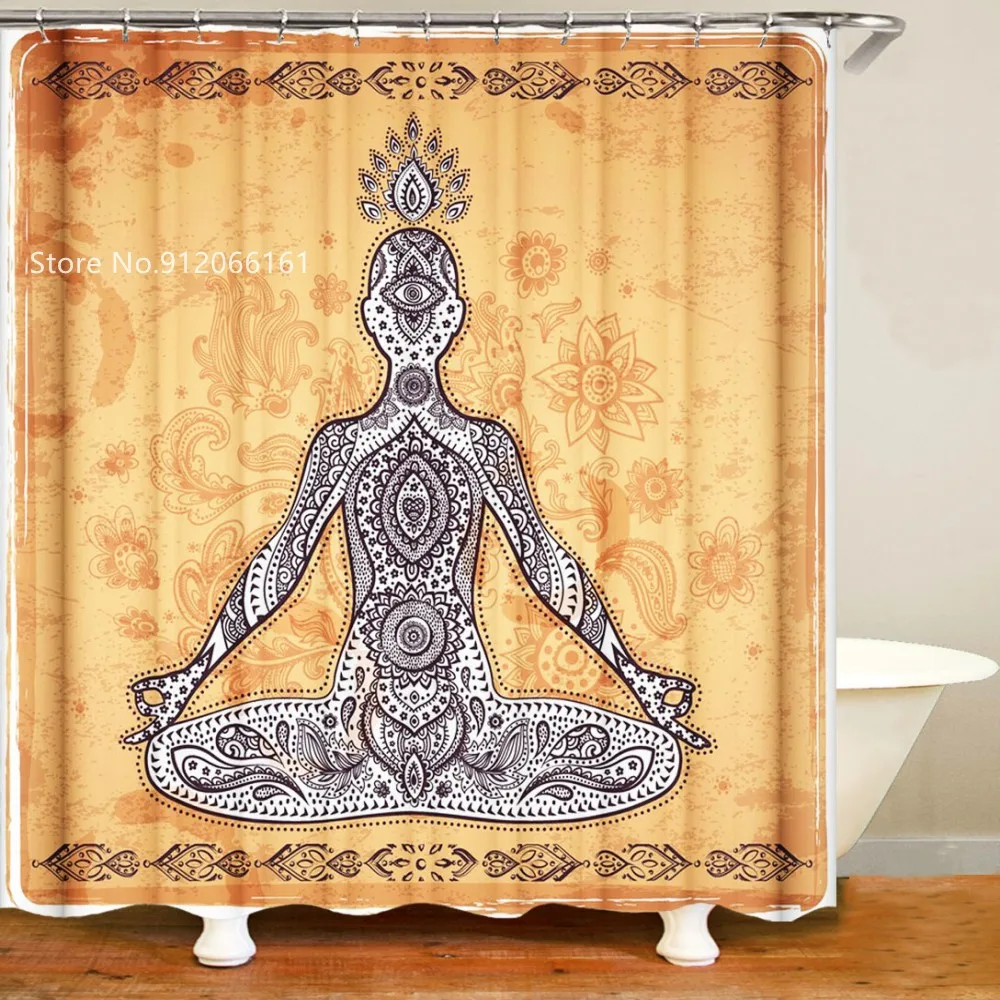 

Buddha Stone Lotus Shower Curtain 3D Print Modern Religion Polyester Hanging Curtains Home Dorm Decor Bathtub Bathroom Curtain