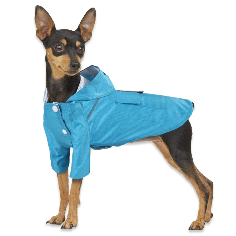 Waterproof Dog Clothes Safety Rainwear For Pug Greyhound Sma
