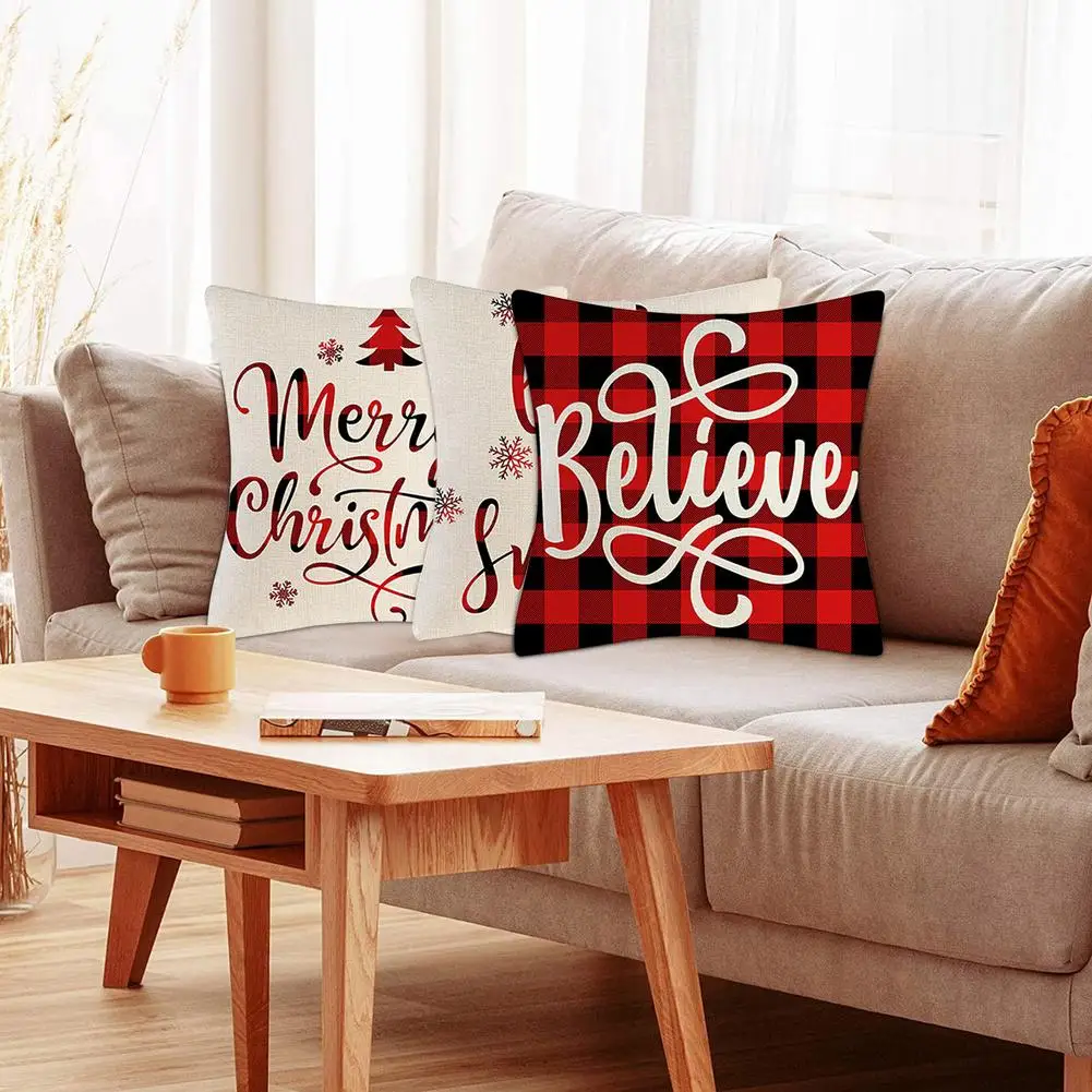 

4PCS Christmas Throw Pillow Case Exquisite Snowflake Pattern Decoration Pillowcase Comfortable Sofa Cushion Cover [45x45cm]