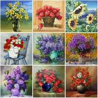 floral diy 5d diamond painting full square drill flower diamond embroidery cross stitch kits mosaic wall art home decor gift