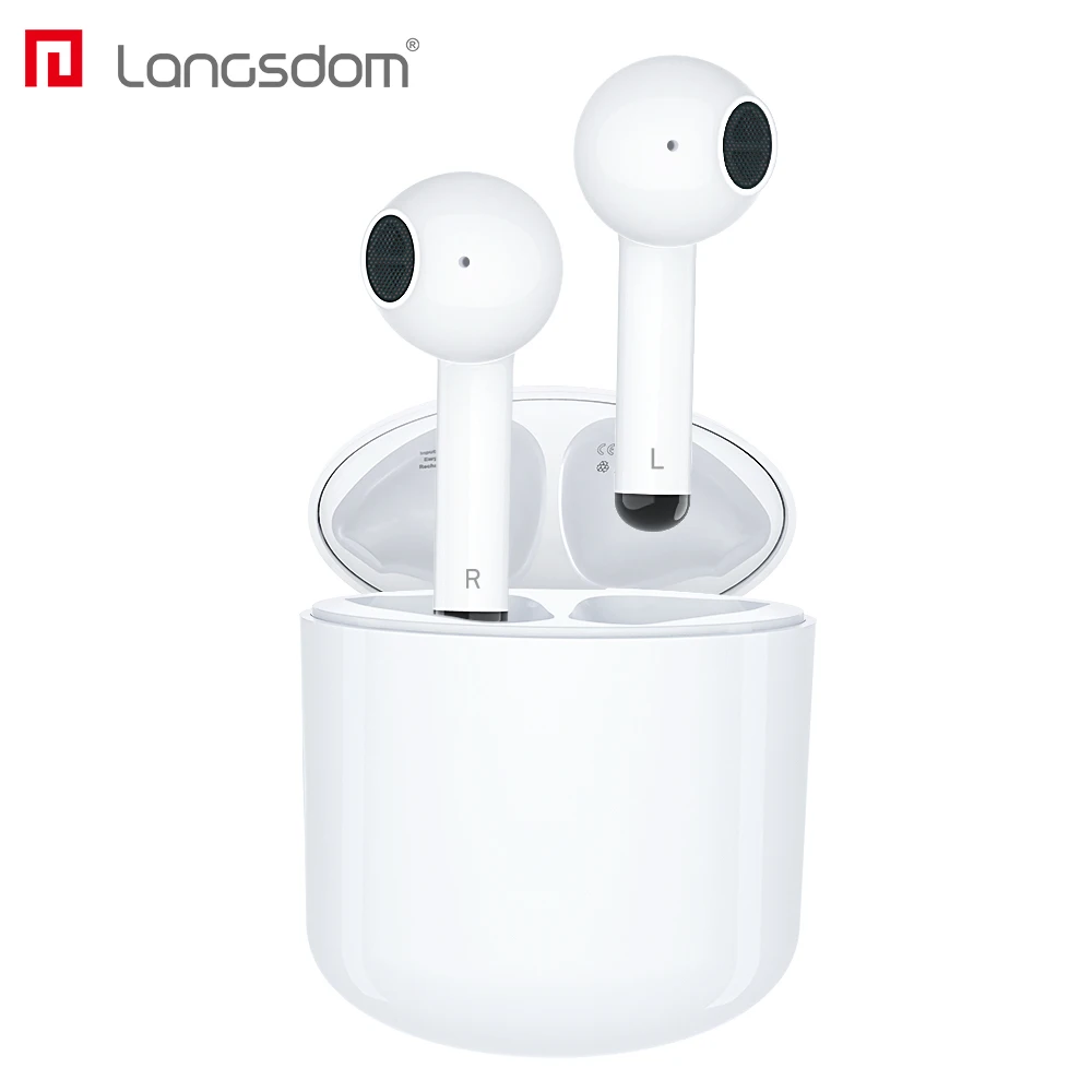 Langsdom беспроводные наушники bluetooth с регулятором громкости TWS Bluetooth 5 0 водостойкие