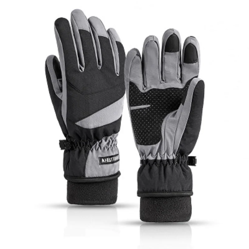 

Skiing Gloves for Women Men Wind Water-proof Screen Touch Silica Gel Slip-proof Palm for Riding Crooked Finger Design