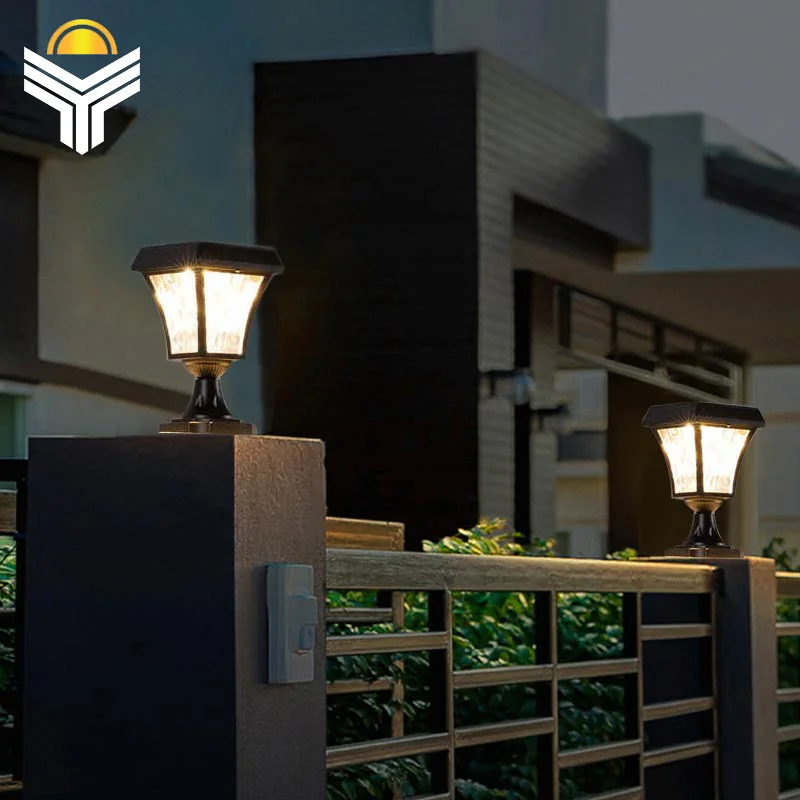 Villa Column Lamps Solar LED Light Outdoor Small Sedan Pillar Lamp Yard Courtyard Post Lamp Garden Decoration IP55 Waterproof