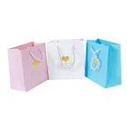 Бумажный подарочный пакет хорошего качества, 14х15х7 см, розовые, синие сувенирные подарочные пакеты для свадьбы, дня рождения, вечерние упаковочные принадлежности, 6 шт.лот