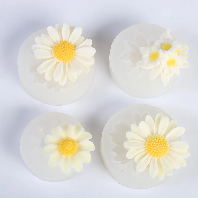 

Daisy Flower Mold Pendant Hair Clip Clay Sugar Baking Sopa Tool DIY Cake Silicone Mold for Baby Shower Party Cake Decoration