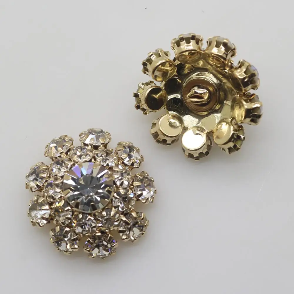 5 шт./партия золотистые стразы с металлическим хвостовиком аксессуары для одежды