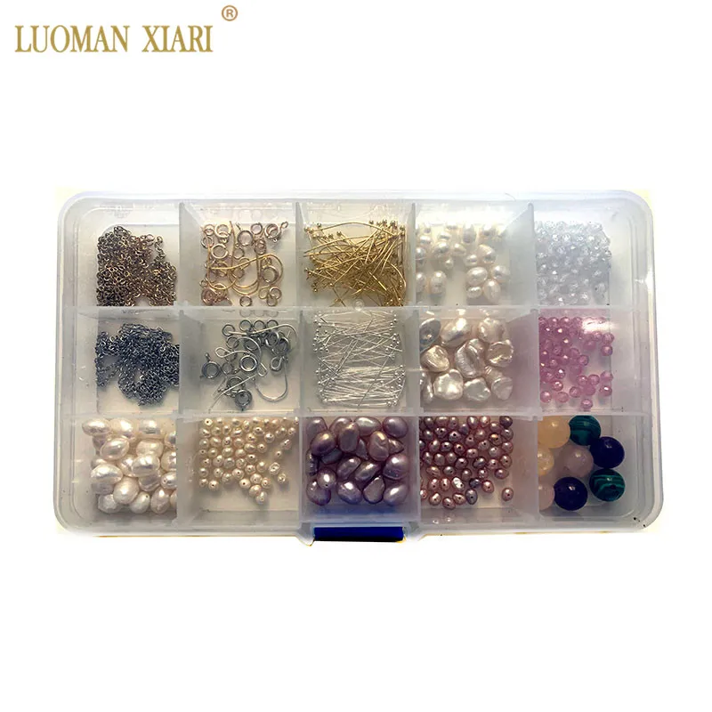 Жемчуг для начинающих натуральные жемчужные бусины наборы стальной цепи медная