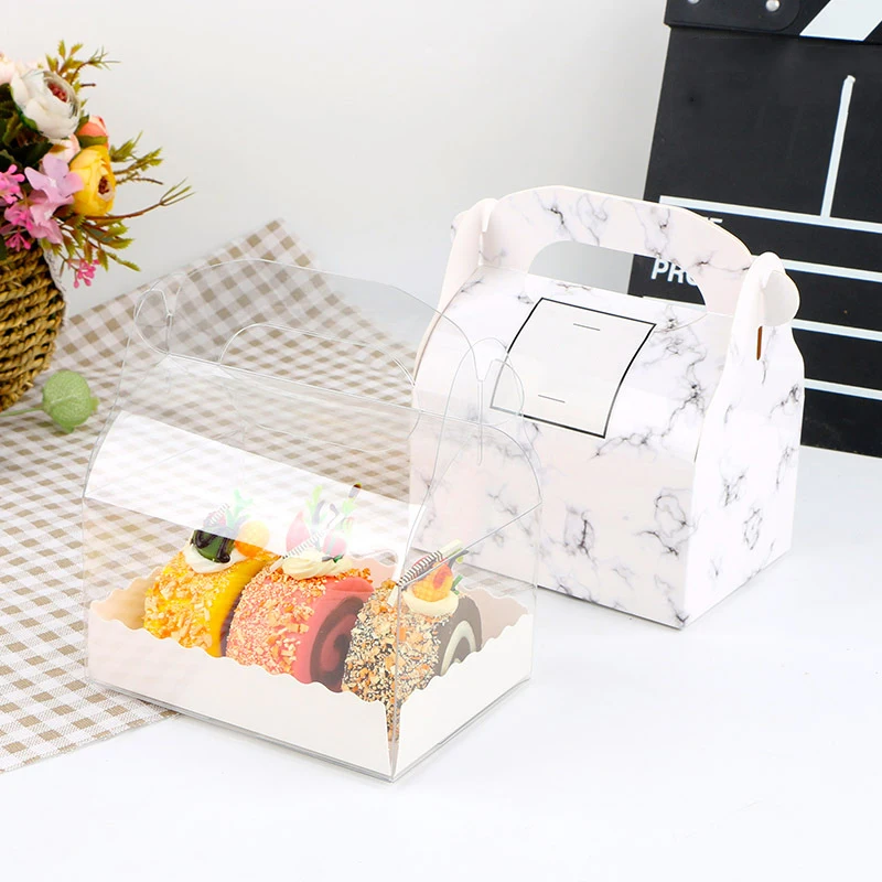 1 шт. бумажная карточка складные коробки для торта с ручкой коричневая коробка