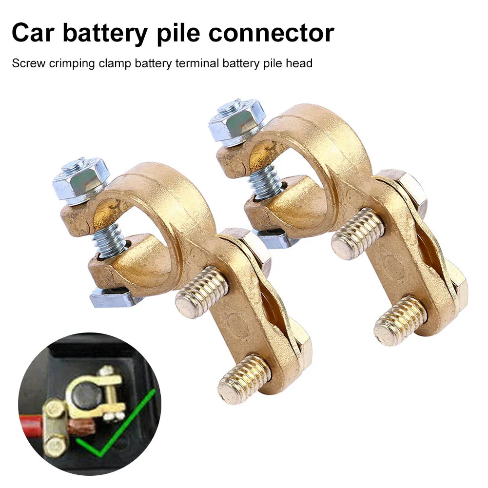 

New 1Pair Arrivals battery terminal clamp quick battery auto pure copper thick connector for truck Thick Brass Top Post