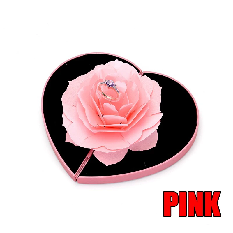 Складная коробка для колец в форме розы подарок ювелирных изделий свадебное