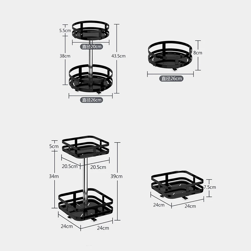 height adjustable lazy susan cabinet organizer rack layer use turntable spice rack for cabinets kitchen fridge bathroom free global shipping
