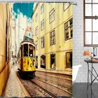 Занавеска для ванной желтая дорожка, Водонепроницаемый моющийся экран для душа в ванную комнату, с крючками, аксессуары