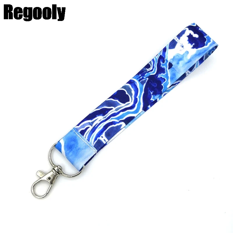 Kanagawa Hokusai Waves Wristlet брелок на шею ожерелье с мультипликационным рисунком ремешок