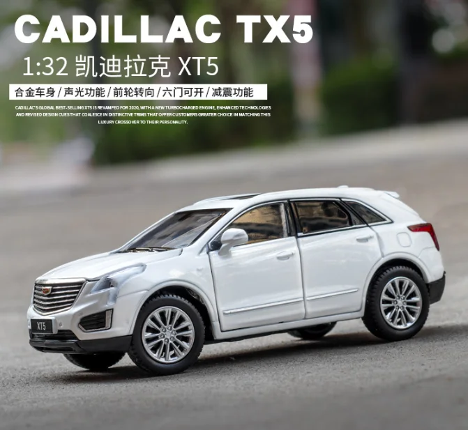 

Модель Cadillac xt5 SUV в масштабе 1:32, модель оптического автомобиля acousto, бутик, детские игрушки, подарок на день рождения для детей, белая машина