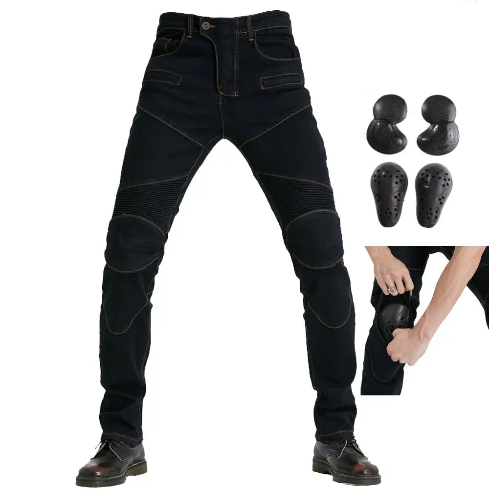 Джинсы для езды на мотоцикле CE защитные наколенники штаны мотокросса
