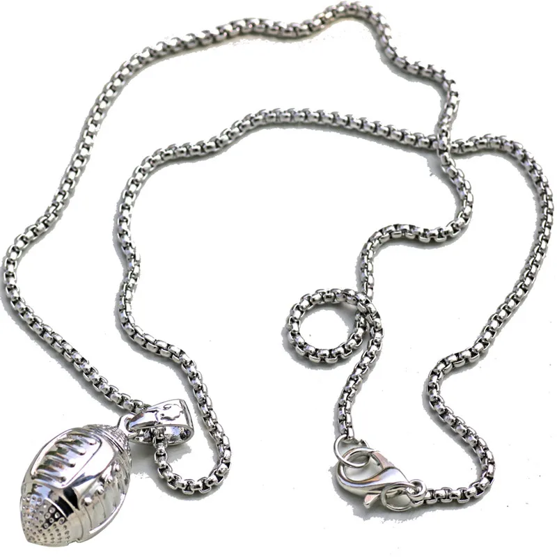 3D кулон в виде американского футбольного мяча мужское Спортивное ожерелье из