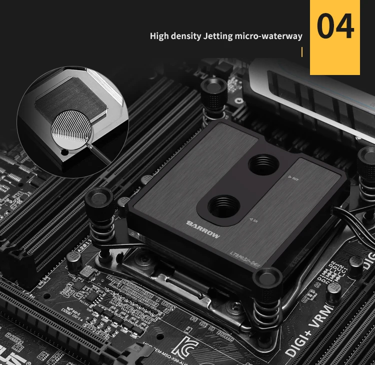 Курган Процессор воды блок использовать для Intel LGA1150 1151 1155 1156 гнездо/POM/латунь металлический Топ/A-RGB светильник Совместимость 5V GND 3PIN