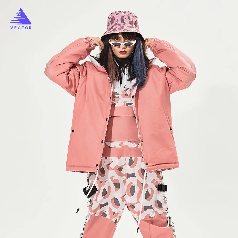 Вектор для мужчин женщин лыжная куртка Двусторонняя Куртка Зима Теплый