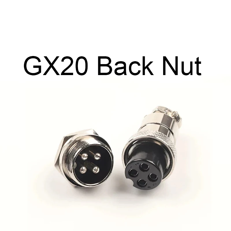 

1Set GX20 2/3/4/5/6/7/8/9/10/12/14/15 Pin 20mm Male + Female Circular Nut Type Wire Panel Aviation Connector Socket Plug