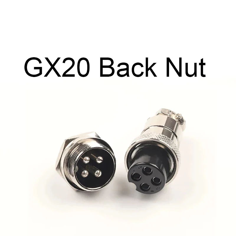 1 комплект GX20 2/3/4/5/6/7/8/9/10/12/14/15 Pin 20 мм штекер + гнездо цилиндрический гайкообразный